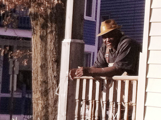 Winfred on his porch